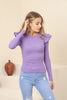 Women's Statement Sleeve Knit Detail Top - WST206