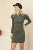 Women's Button Knit Detail Dress - MWSD161