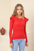 Women's Statement Sleeve Knit Detail Top - WST189