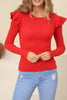 Women's Statement Sleeve Knit Detail Top - WST189