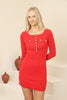 Women's Button Knit Detail Dress - MWSD162