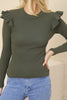 Women's Statement Sleeve Knit Detail Top - WST190