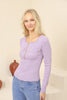 Women's Button Zip Knit Detail Top - WST201