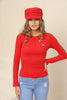 Women's Button Knit Detail Top - WST203