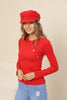 Women's Button Knit Detail Top - WST203