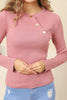 Women's Button Knit Detail Top - WST205