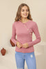 Women's Button Knit Detail Top - WST205