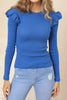 Women's Statement Sleeve Knit Detail Top - WST207