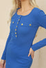 Women's Button Knit Detail Dress - MWSD163