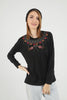 Women's Embroidered Knit Detail Top - WST216