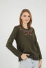 Women's Embroidered Knit Detail Top - WST217