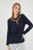 Women's Embroidered Knit Detail Top - WST219