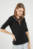 Women's Embroidered Knit Detail Top - WST220