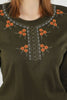 Women's Embroidered Knit Detail Top - WST222