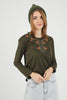 Women's Embroidered Knit Detail Top - WST222