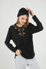 Women's Embroidered Knit Detail Top - WST225