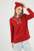 Women's Embroidered Knit Detail Top - WST226