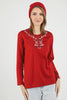 Women's Embroidered Knit Detail Top - WST226