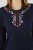 Women's Embroidered Knit Detail Top - WST227