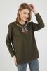 Women's Embroidered Knit Detail Top - WST228