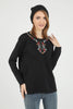 Women's Embroidered Knit Detail Top - WST229