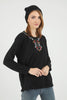 Women's Embroidered Knit Detail Top - WST229