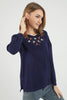 Women's Embroidered Knit Detail Top - WST230