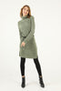 Womens Knitted Pattern Detail High Neck Dress MEWKND271