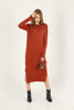 Womens Knitted Pattern Detail Dress MEWKND274