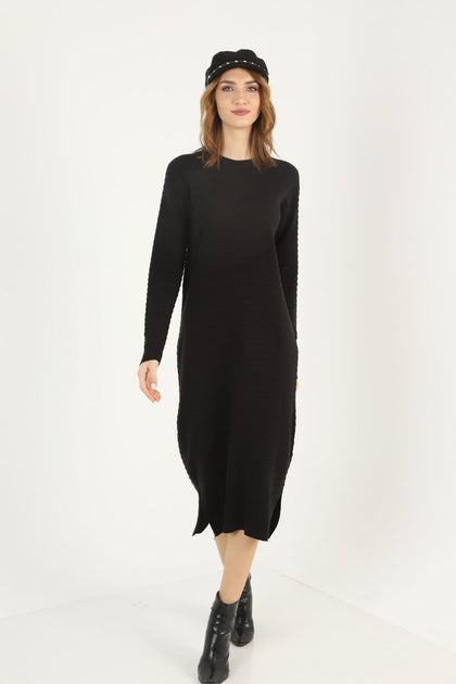 Womens Knitted Pattern Detail Dress MEWKND276