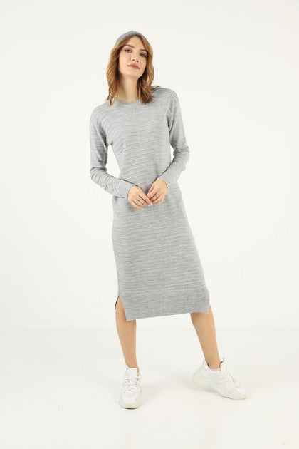 Womens Knitted Pattern Detail Dress MEWKND278