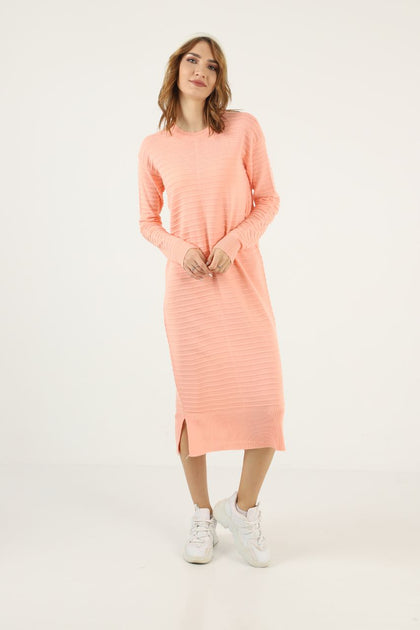 Womens Knitted Pattern Detail Dress MEWKND280