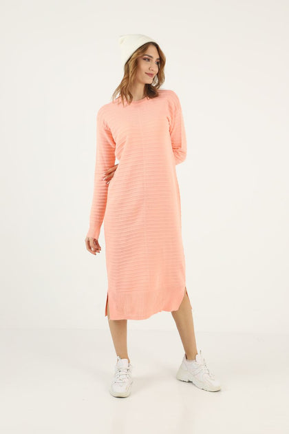 Womens Knitted Pattern Detail Dress MEWKND280