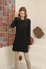 Womens Knitted Pattern Button Detail Dress MEWKND286