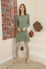 Womens Knitted Pattern Button Detail Dress MEWKND287