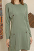 Womens Knitted Pattern Button Detail Dress MEWKND287