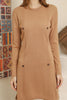 Womens Knitted Pattern Button Detail Dress MEWKND288