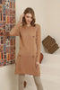 Womens Knitted Pattern Button Detail Dress MEWKND288