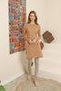 Womens Knitted Pattern Button Detail Dress MEWKND288