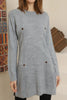 Womens Knitted Pattern Button Detail Dress MEWKND293