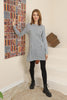 Womens Knitted Pattern Button Detail Dress MEWKND293