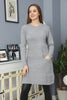 Womens Knitted Pattern Pocket Detail Dress MEWKND304