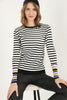 Women's Striped Knitted Light Sweater by Memnu - MEWS661