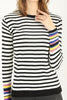 Women's Striped Knitted Light Sweater by Memnu - MEWS661