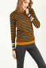 Women's Striped Knitted Light Sweater by Memnu - MEWS663