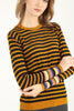 Women's Striped Knitted Light Sweater by Memnu - MEWS663