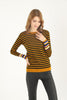 Women's Striped Knitted Light Sweater by Memnu - MEWS663