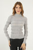 Women's Puff Detail Knitted High Neck Light Sweater by Memnu - MEWS667