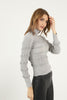 Women's Puff Detail Knitted High Neck Light Sweater by Memnu - MEWS667