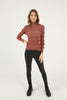 Women's Puff Detail Knitted High Neck Light Sweater by Memnu - MEWS668